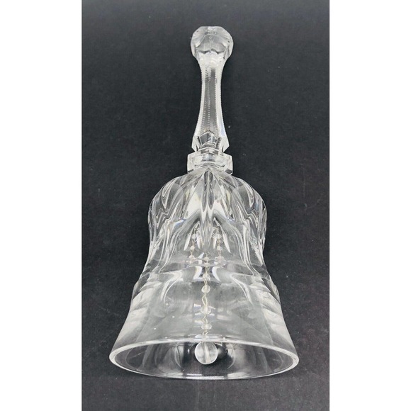 Vintage Clear Crystal 8” Bell Cut Glass Etched Design - Picture 2 of 7